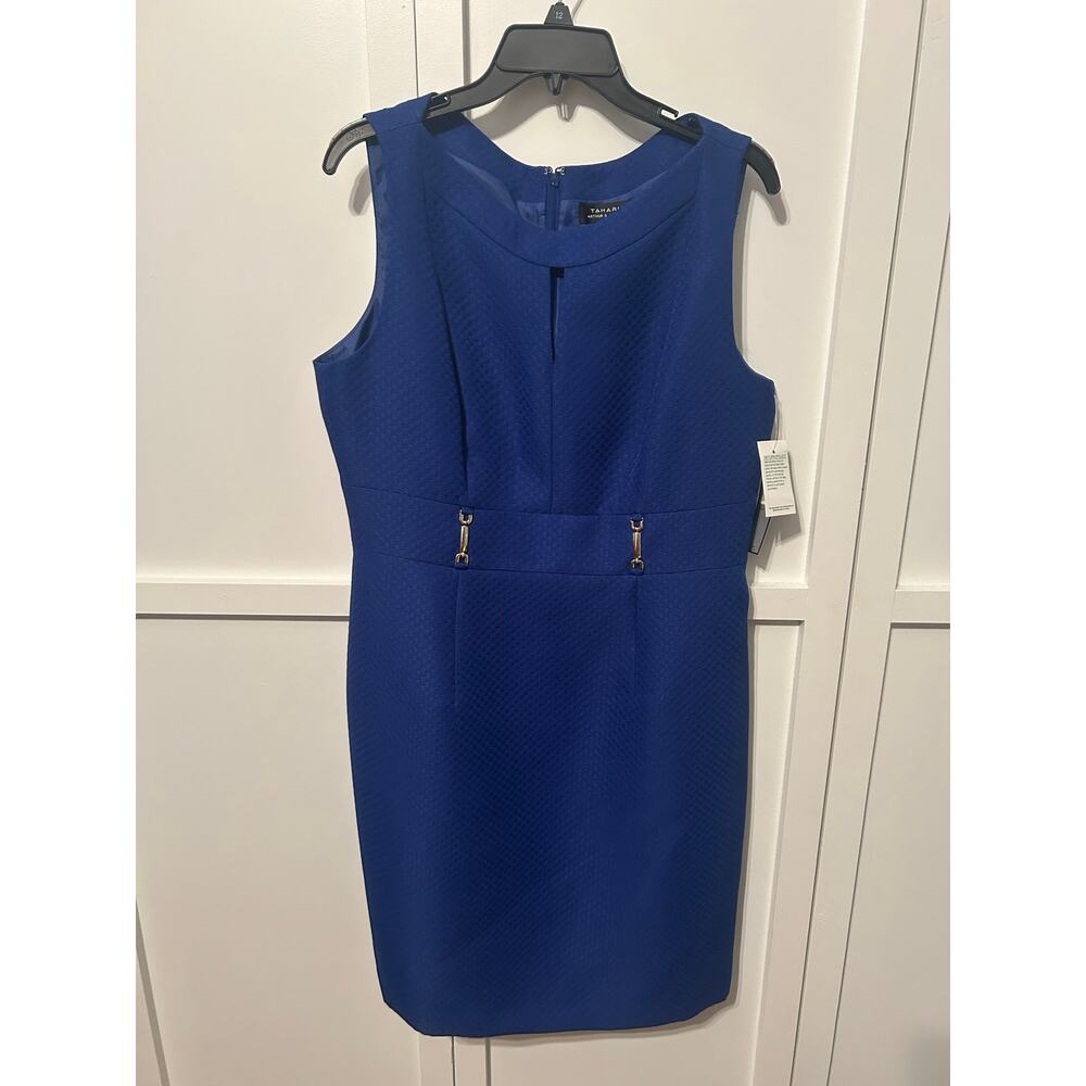 Tahari Charlie Royal Blue Sheath Dress 12